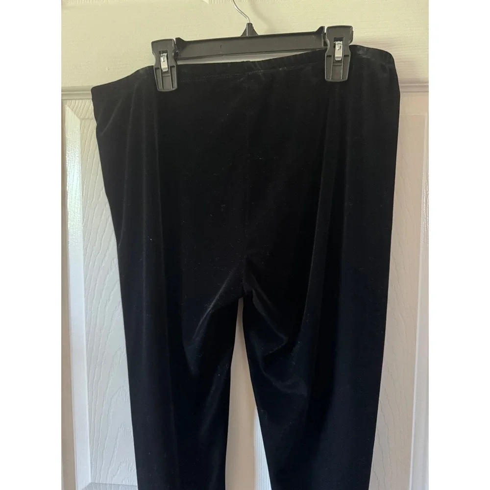NWT Eileen‎ Fisher Ankle Legging Women Size Medium Black Stretchy Velvet